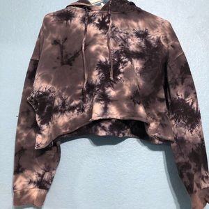 Tie-dye crop hoodie